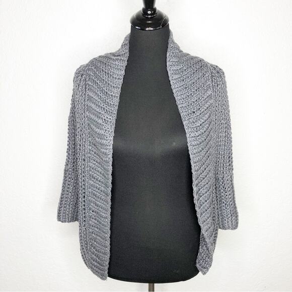 Theory Renata New Malaga gray open front linen blend cardigan sweater size Small - Picture 1 of 16